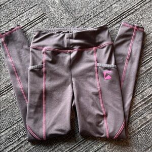 Dover Saddlery pink and grey ridding leggings